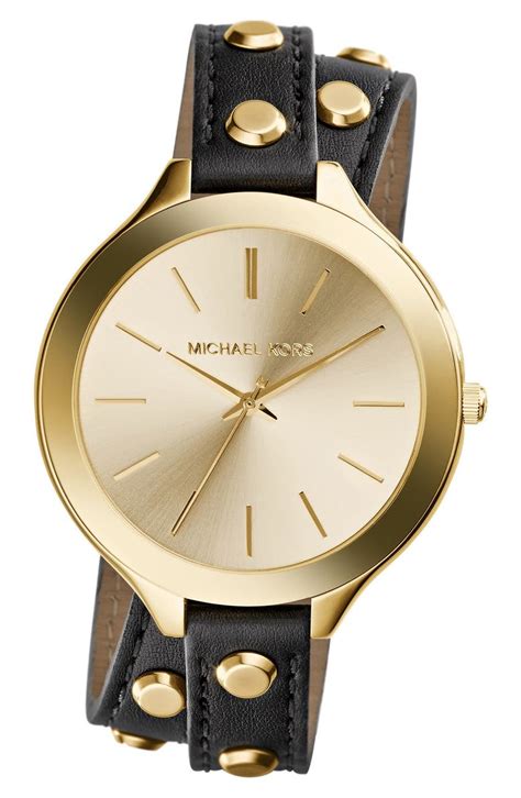 michael kors double wrap leather strap watch|replacement Michael Kors Watch strap.